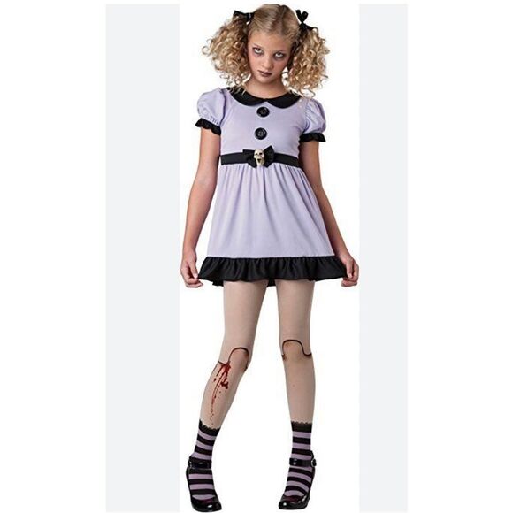 Incharacter Dead Dolly Creepy Ceramic Doll Tweens Girls Halloween Costume Size L - Picture 1 of 12
